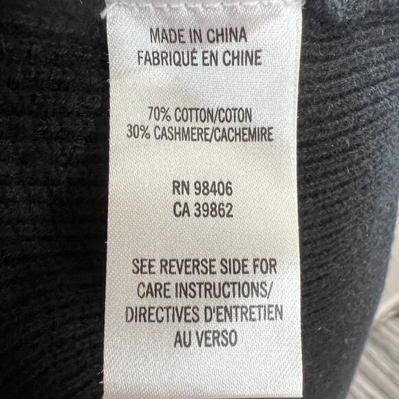 THEORY Winxie Black Long Sleeve Cashmere Cotton Open Front Cardigan Sweater Sz S - Picture 6 of 7